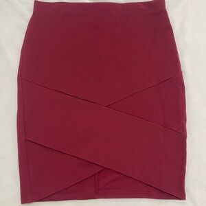 Joe B Maroon Pencil Skirt Size Medium